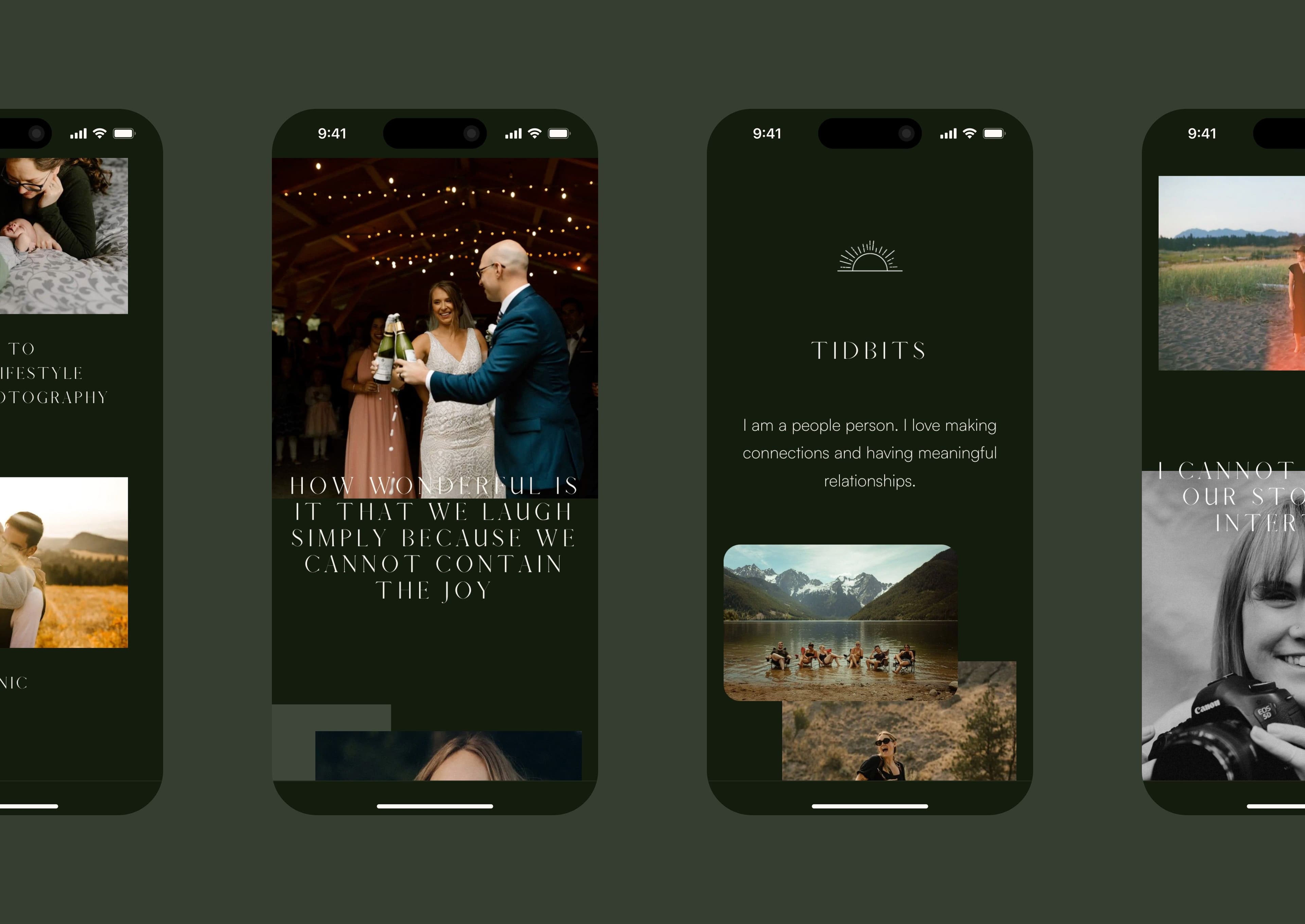 Abigail Photography's responsive website design on iPhone 14 vector mockups