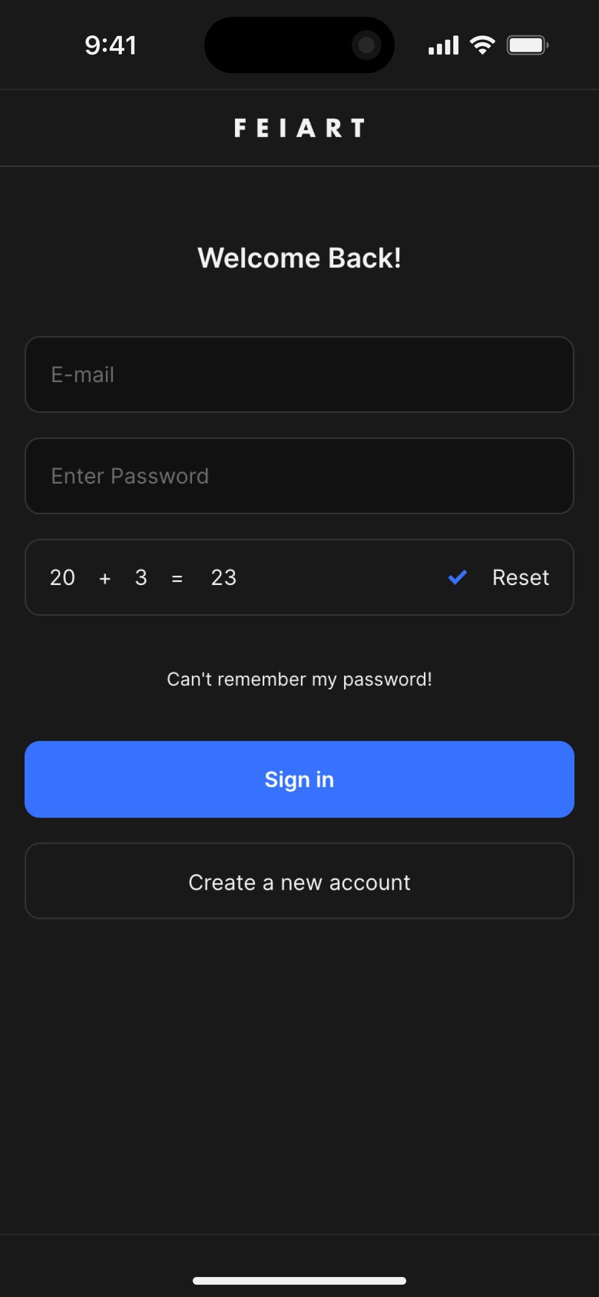 FEIART's responsive website design on a iPhone 14 mockup
